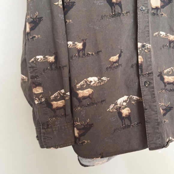 Vintage Columbia Moose Print Button-Up Shirt - Picture 4 of 9